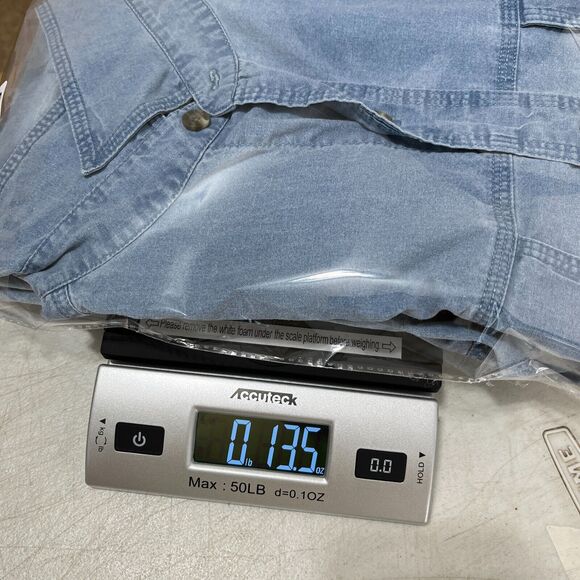 Red Head Shirt Mens L Button-Up Camp Field Outdoor Hike Chore Cottage Denim - Picture 13 of 13